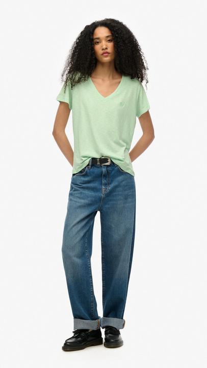 Produktbild Superdry Strukturiertes T-Shirt mit V-Ausschnitt und Stickerei (XL)