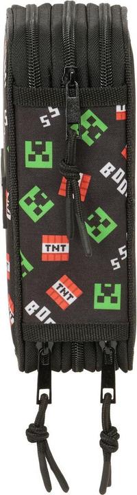 Produktbild Minecraft Dreifaches Federmäppchen Schwarz 12,5 x 19,5 x 5,5 cm 37 Stücke