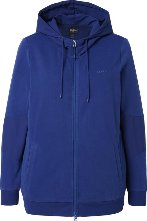 Produktbild Ulla Popken Hoodiejacke, Webeinsätze, Kapuze, 2-Wege-Zipper (42, 44)
