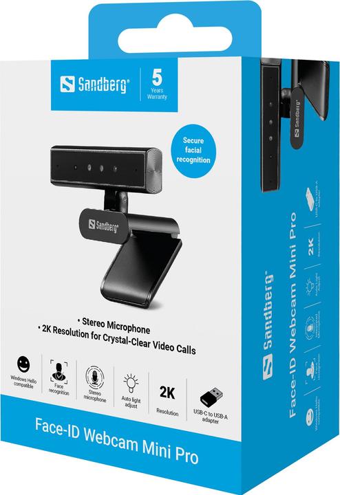 Produktbild Sandberg Face-ID Webcam Mini Pro (5 Mpx)