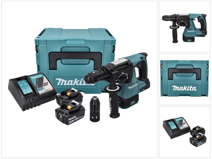 Immagine prodotto Makita Martello perforatore e martello DHR243RTJ, 2 batterie (Batteria ricaricabile)