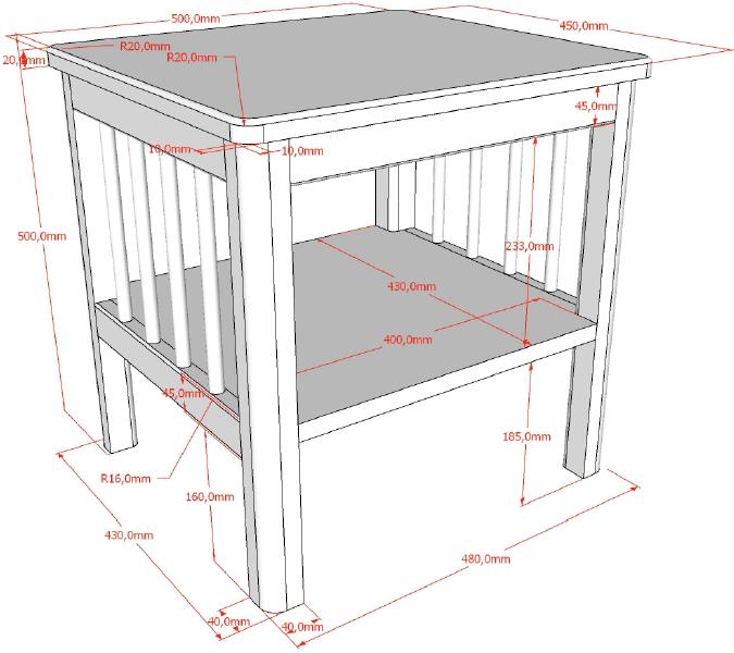 Produktbild Vipack Nachttisch Forrest (45 x 50 x 53.20 cm)