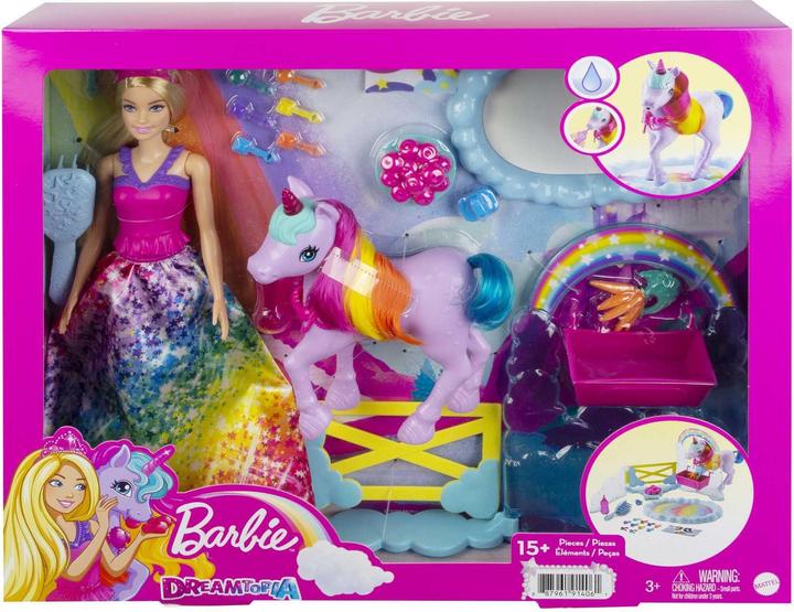 Actual product image Barbie Dreamtopia doll and unicorn