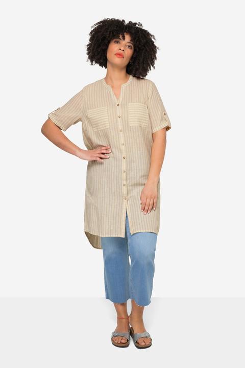 Produktbild Angel of Style Longbluse, Streifen, Tunika-Ausschnitt, 3/4-Ärmel (50)