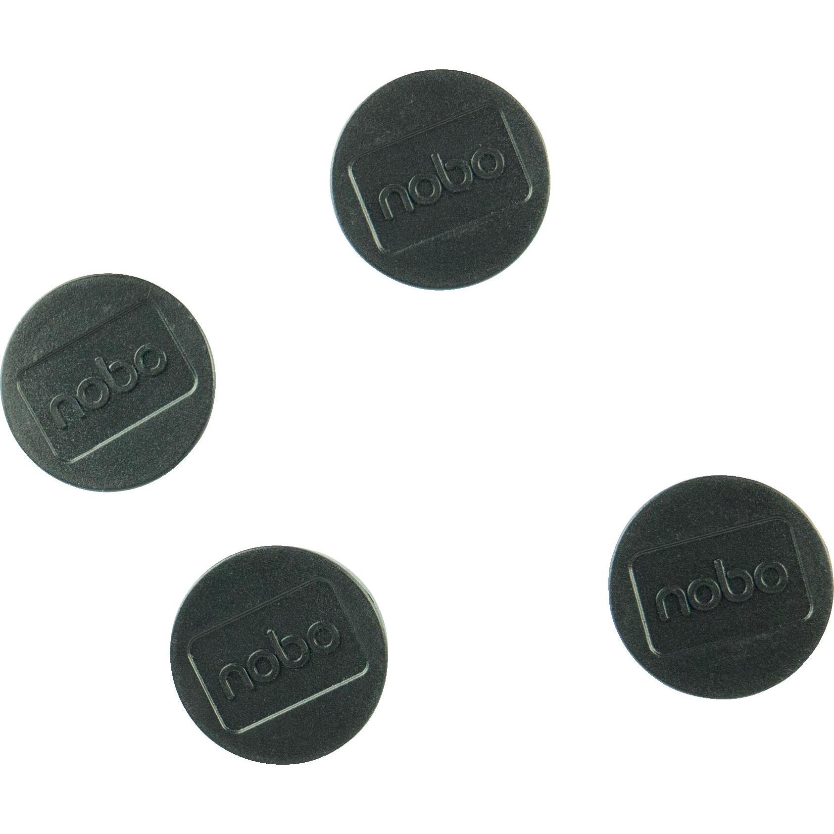 Nobo, Magnet, Haftmagnet Ø 3 cm 4 Stück, Schwarz (4 x)