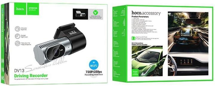 Produktbild Hoco Dash Camera DV13, 720P, Wi-Fi, Schwarz (Eingebautes Display, Eingebautes Mikrofon)