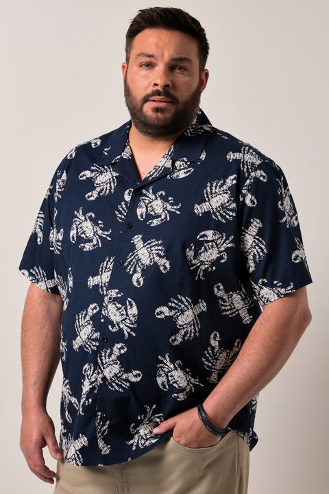 Immagine prodotto Men+ Viskose-Hemd, Halbarm, Alloverprint, Cubakragen, Cuba Fit (4XL)