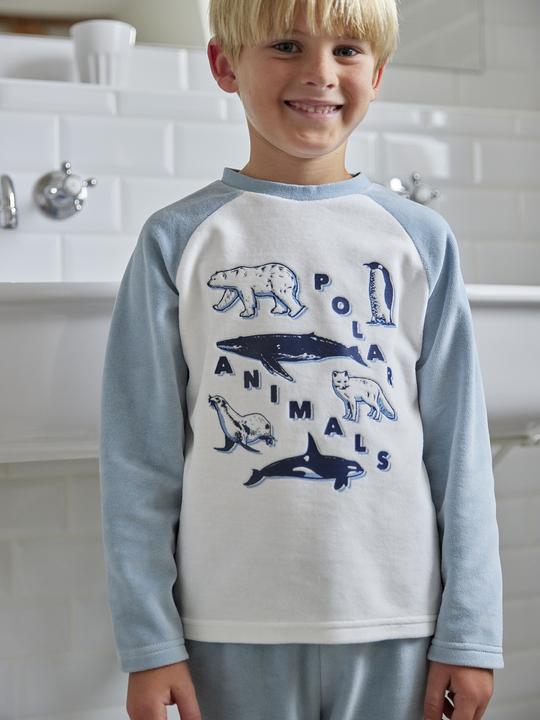 Produktbild Vertbaudet 2er-Pack Samt-Schlafanzüge POLARTIERE Jungen, Recycling-Polyester (140)