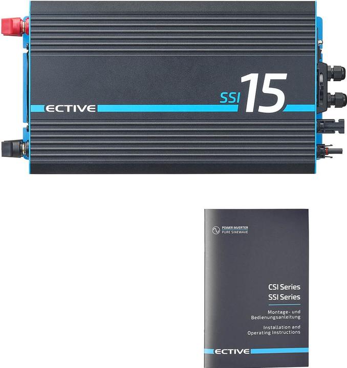Immagine prodotto Ective SSI 15 Sinus-Wechselrichter 1500W 12V mit Netzvorrang, Ladegerät & MPPT Laderegler (CH-Stecker)