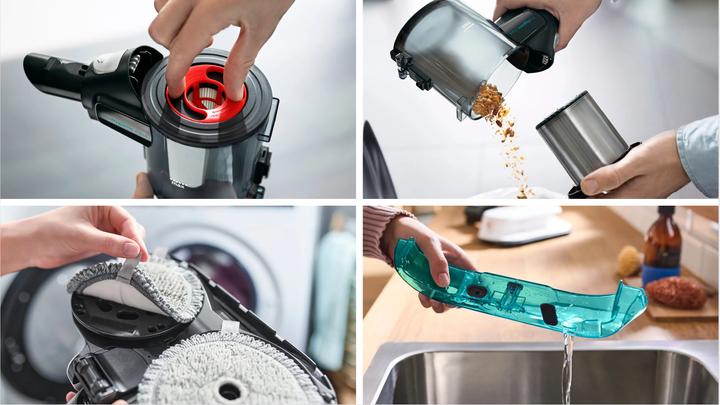 Immagine prodotto Bosch Hausgeräte Scopa elettrica lavapavimenti 2in1 Unlimited 7 ProHygienic Aqua Bianco