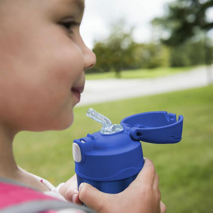 Image du produit Thermos Bouteille isotherme FUNTAINER Straw Bottle, bleu 0,35 L, double paroi en acier inoxydable, bouchon (0.35 l)