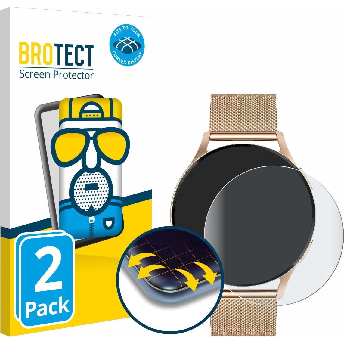 BROTECT Fullscreen Schutzfolie Displayschutz Folie Matt Entspiegelungsfolie, Smartwatch Schutzfolie, Grau