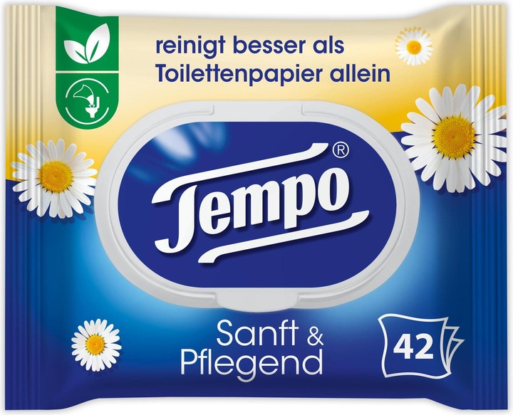 Produktbild Tempo Feuchttücher sanft&pflegend Kamille (42 Stück)