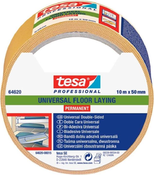 Actual product image tesa Double-sided tape, 50mm x 10m, white (50 mm)