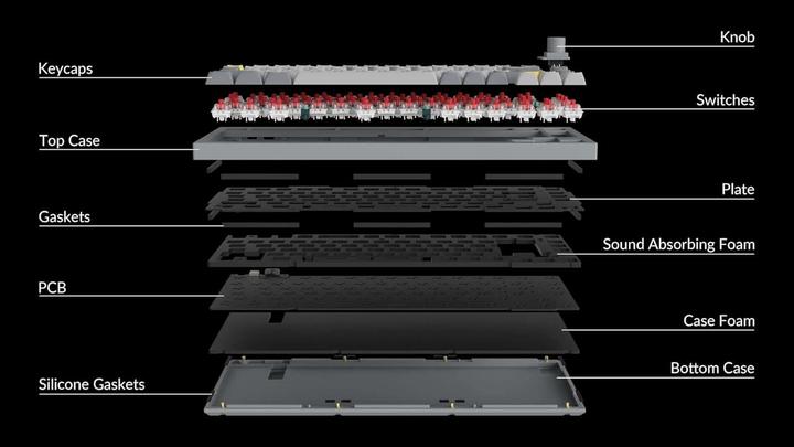 Actual product image Keychron Key Q1 Knob 75% Alu RGB Gat Brown bk H Q1-M3-EN (DE, Cable)