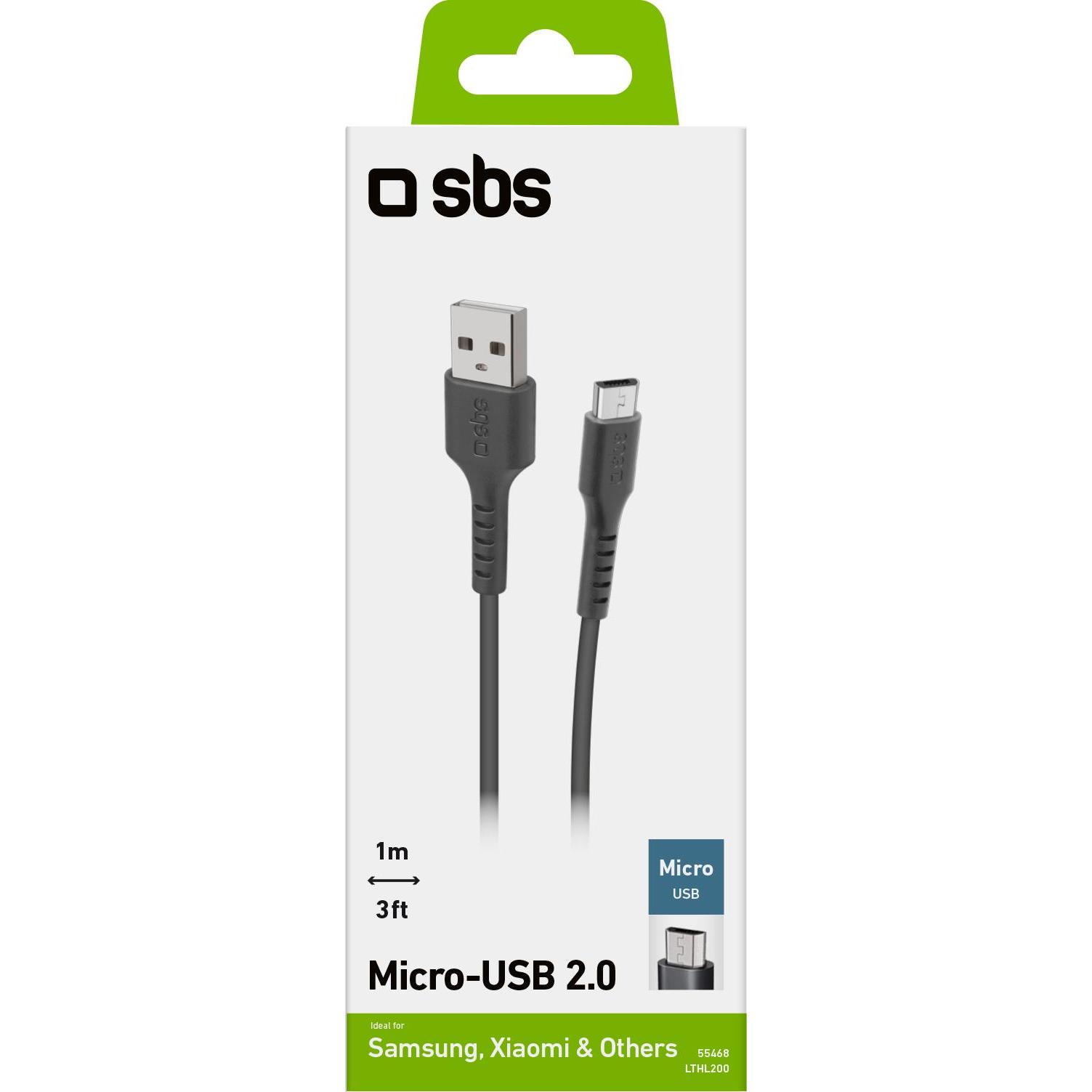 Thumbnail - SBS Datenkabel USB 2.0 - Micro-USB (1 m, USB 2.0), USB Kabel