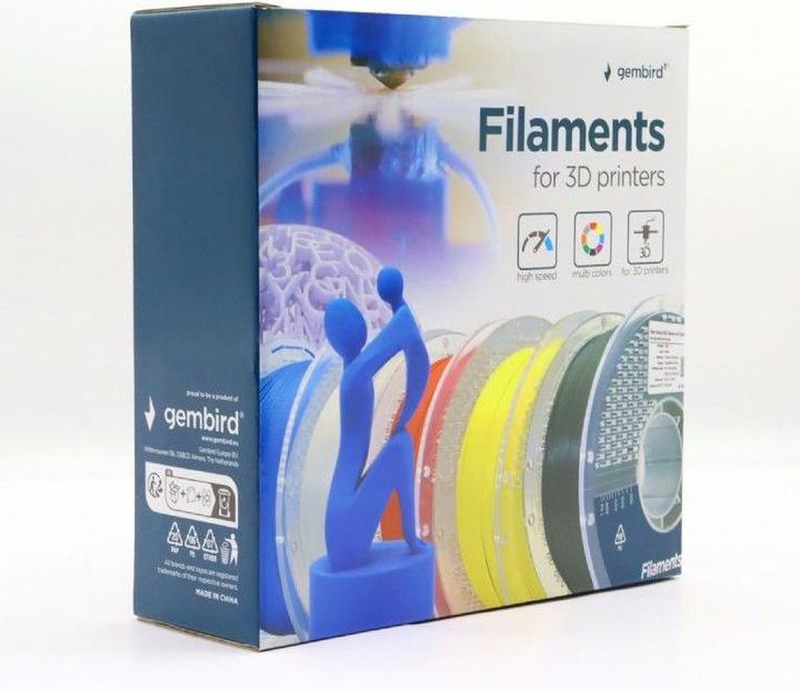 Immagine prodotto Gembird PETG ad alta velocità (PET, PETT) - Gul - 1,75 mm - 1 kg (PETG, 1.75 mm, 1000 g, Giallo)