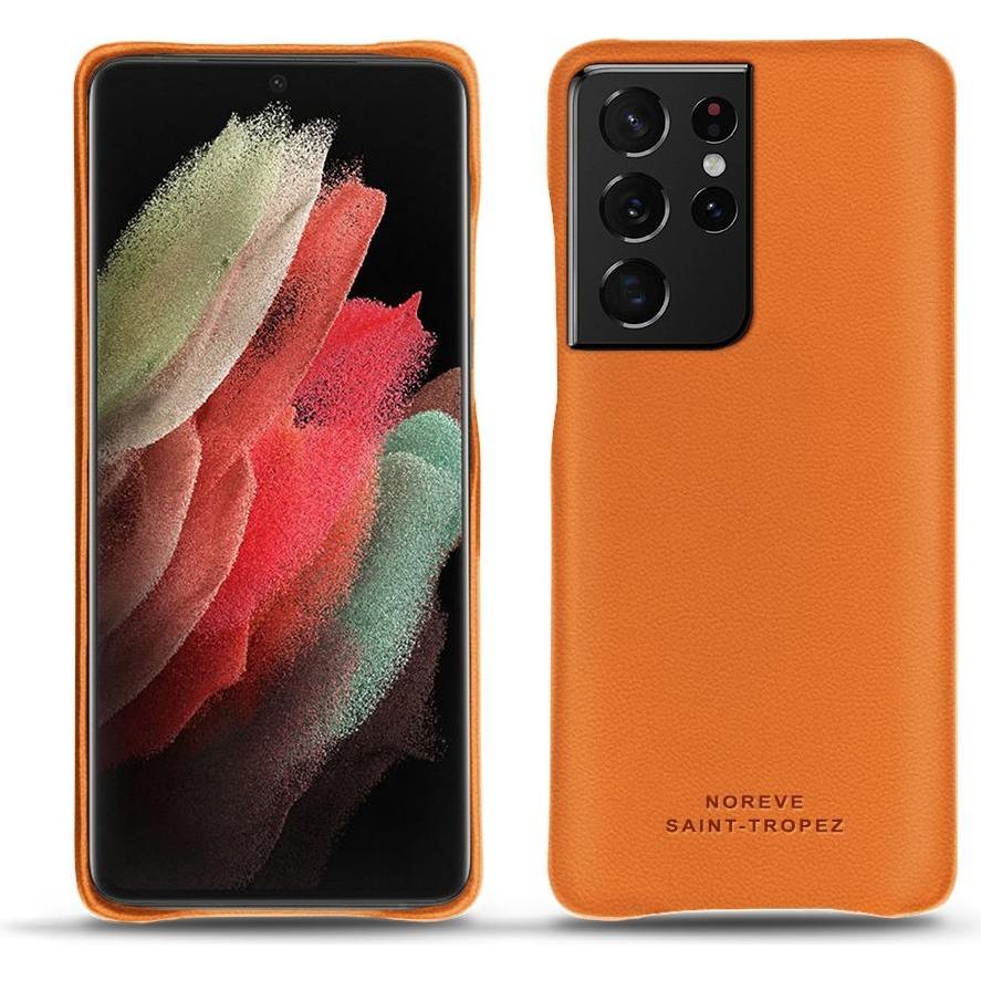 Noreve Lederschutzhülle (Samsung Galaxy S21 Ultra), Smartphone Hülle, Orange