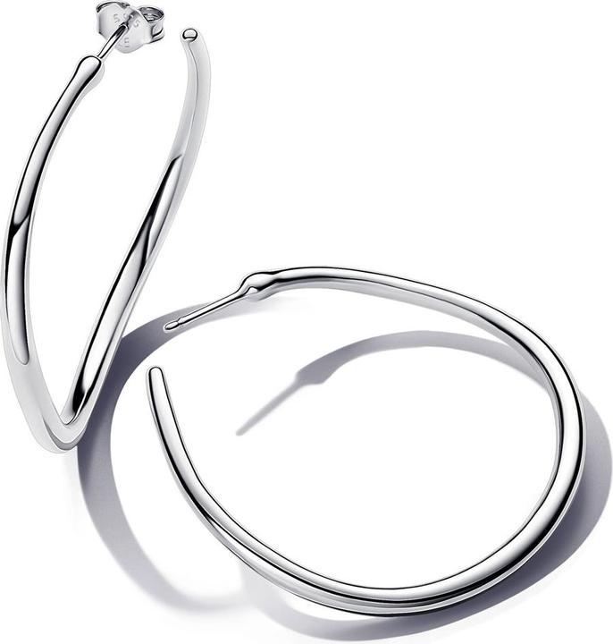 Pandora Orecchini aperti organici stampati da 42 mm (Sterling silver)