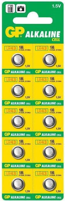 Produktbild GP Batteries GP Alkaline Knopfzelle 186, 10er (10 Stk., LR43, 70 mAh)