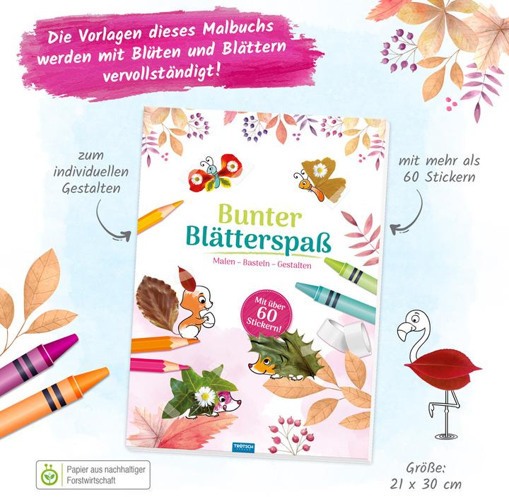 Produktbild Malbuch Bastelbuch Bunter Blätterspass Wald Malen Basteln Gestalten