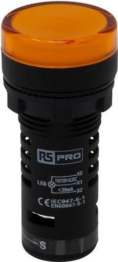 Image du produit RS PRO LED Indicator 22mm jaune 110V Test Circ