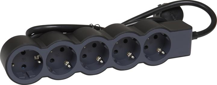 Actual product image Legrand Flat socket strip 5x socket, 1.5 metre cable Black 694556 (5 x, CEE, CEE 7/3, 1.50 m)