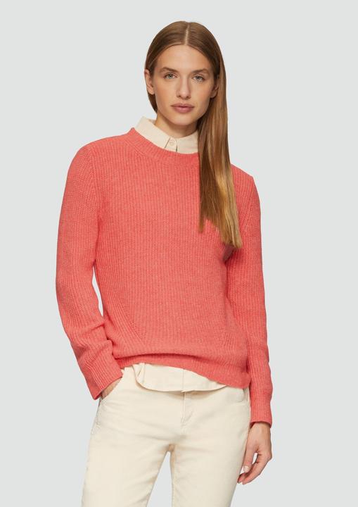 Actual product image S.Oliver Strickpullover Strickpullover mit Rippdetail und Crew Neck (44)