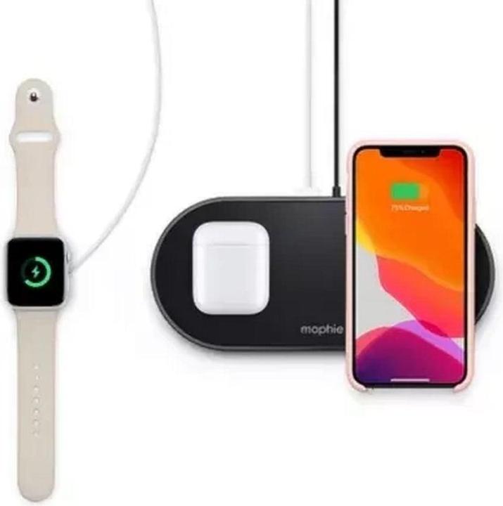 Productafbeelding mophie Dock station Wireless charger 2x10W Universal Wireless Dual black (10 W)
