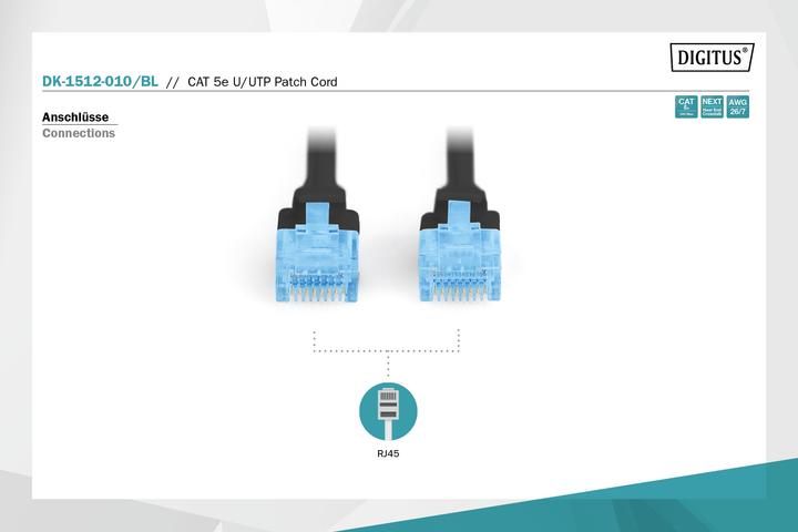 Image du produit Digitus Câble de réseau (U/UTP, CAT5e, 1 m)