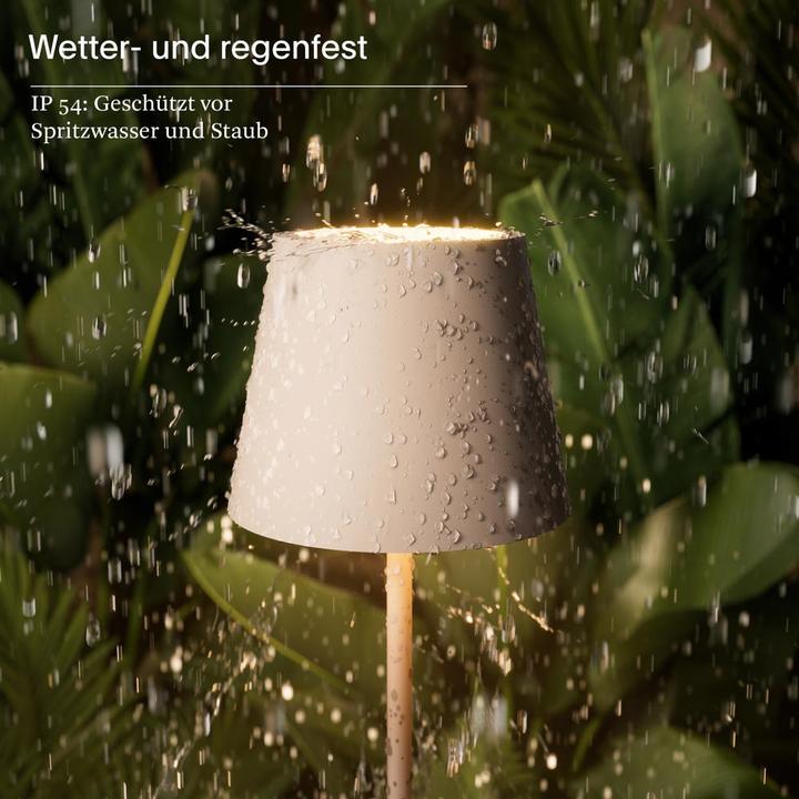 Actual product image Sigor Rechargeable table lamp Nuindie USB-C 38cm dune beige 2.2W FlexMood 2200K/2700K IP54 Ra85 dimmable (98.50 lm)