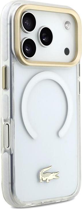 Immagine prodotto Lacoste Shockproof Transparent Frosted Gold Logo MagSafe Case for iPhone 17 Pro White (Apple iPhone 17 Pro)