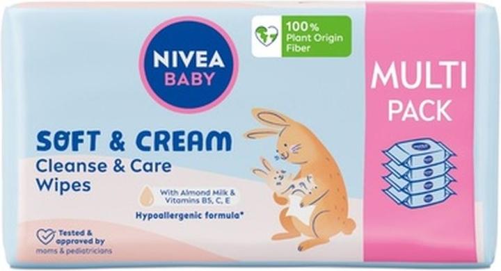 Actual product image NIVEA Soft & Cream wet wipes Quattro (4 x 57 pcs.)