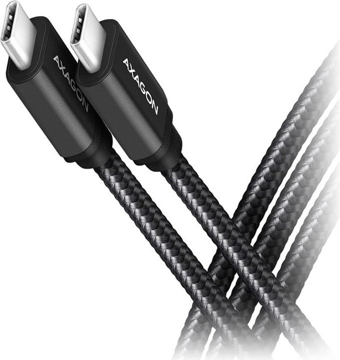 Productafbeelding Axagon BUCM3-CM30AB USB-C naar USB-C kabel 3.2 Gen 1, 3 m, PD 60W, 3A, gevlochten - zwart (3 m, USB 3.2 Gen 1)