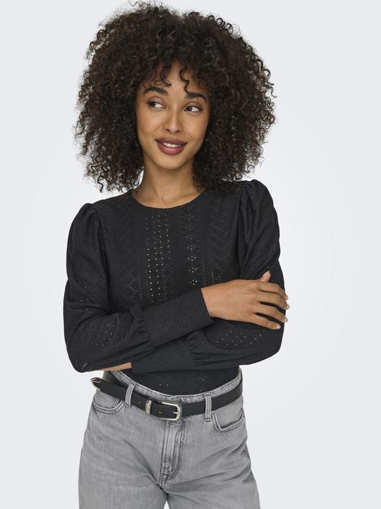 Actual product image Only Regular fit Round neck Elasticated cuffs Puff sleeves Top Top (M)