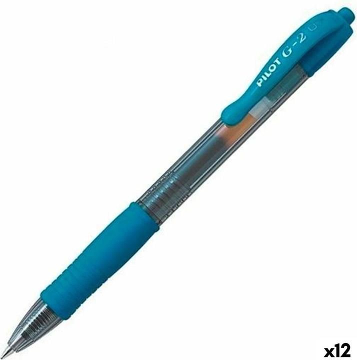 Actual product image Pilot G207 Retractable Gel Rollerball 0.7 mm Tip, Light Blue, (Box of 12) (Light blue, 12 x)
