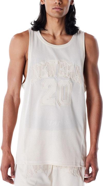 Actual product image New Era Poly Mesh Tank Top - BRAND LOGO stone beige - XXL (XXL)