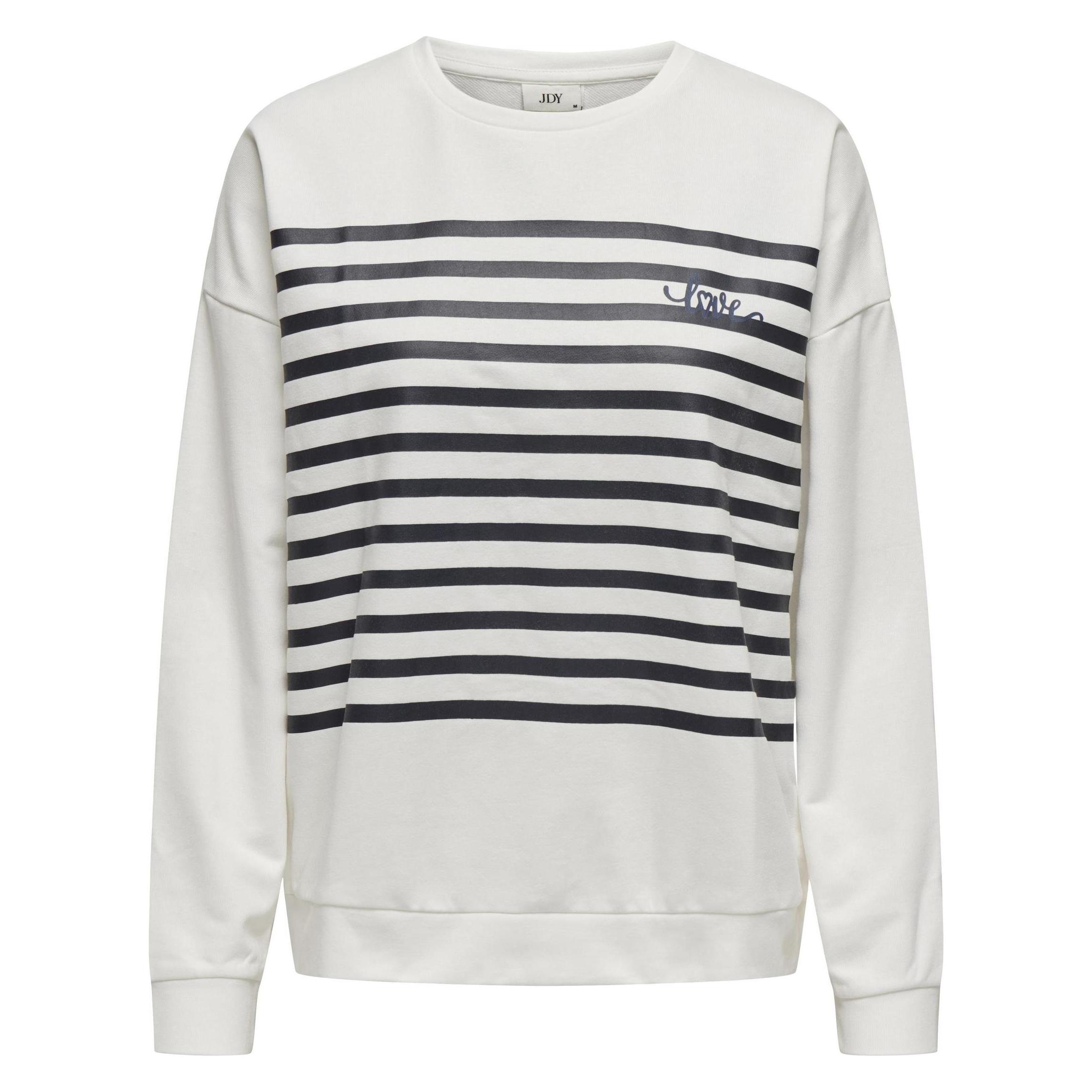 JdY, Damen, Pullover, Jdyivy L/S Print Sweat Jrs Atk, Weiss, (S)