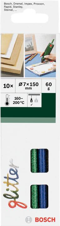 Bosch Zubehör Schmelzkleber Glitter 7 mm 10 Stck., Glitter
