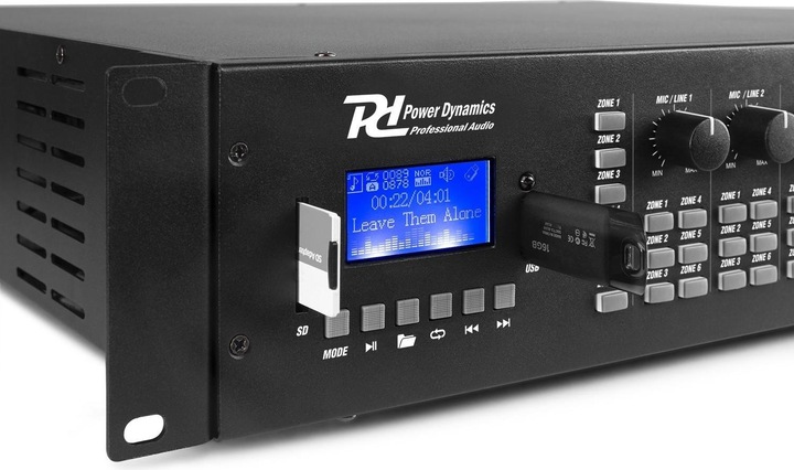 Actual product image Power Dynamics Amplifier Pro PRM606 100 V, 6 X 60 W (Amplifier)