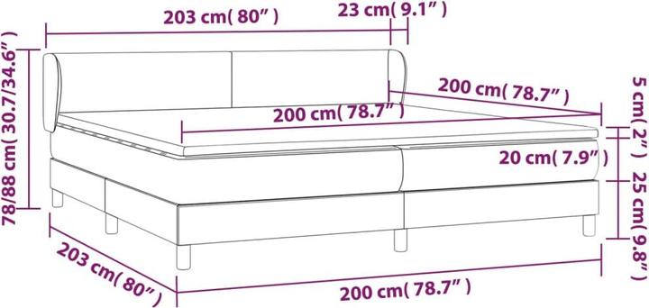 Actual product image vidaXL Boxspringbett (200 x 200 cm)