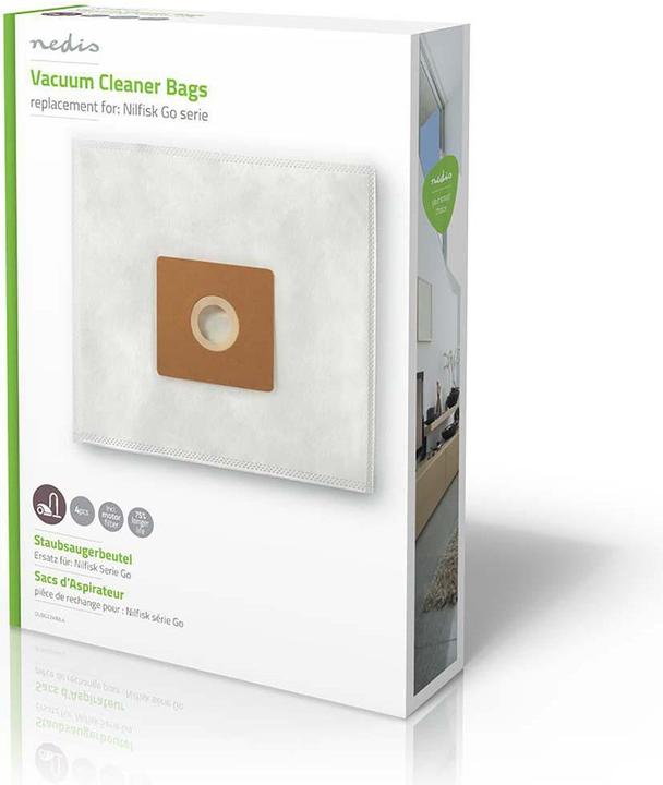 Actual product image Nedis Vacuum Cleaner Bag | 4 pieces | Synthetic | Most sold for: Nilfisk | White (4x)