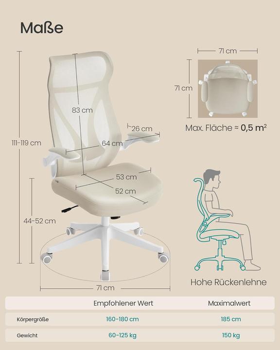Immagine prodotto Songmics Sedia da ufficio ergonomica