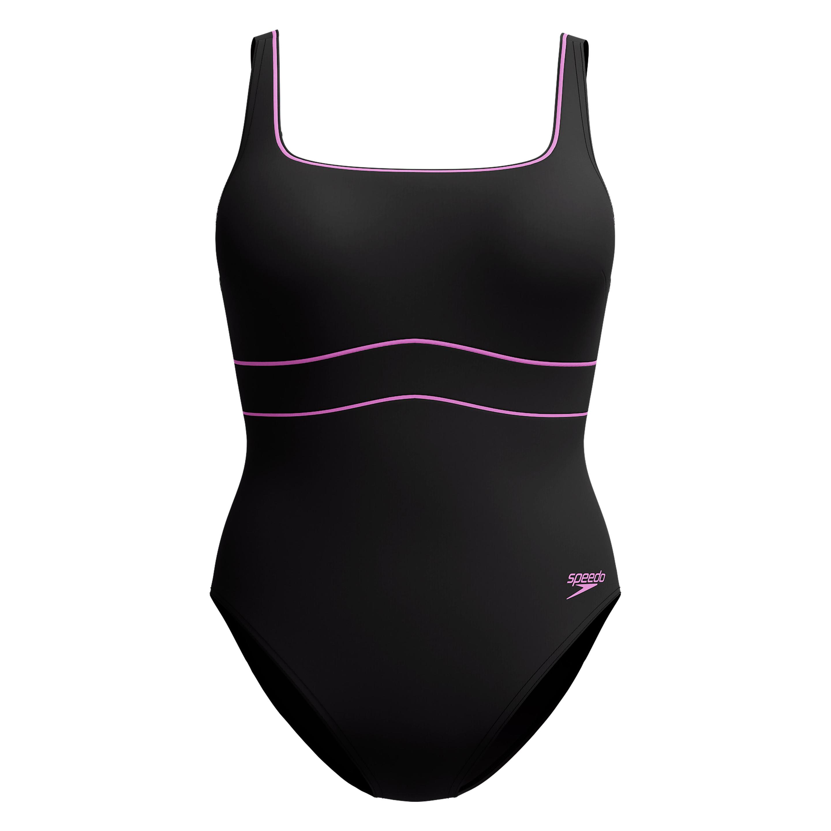 Speedo, Damen, Badeanzüge, Women's Shaping Contoureclipse Swimsuit, Pink, Schwarz, (40)