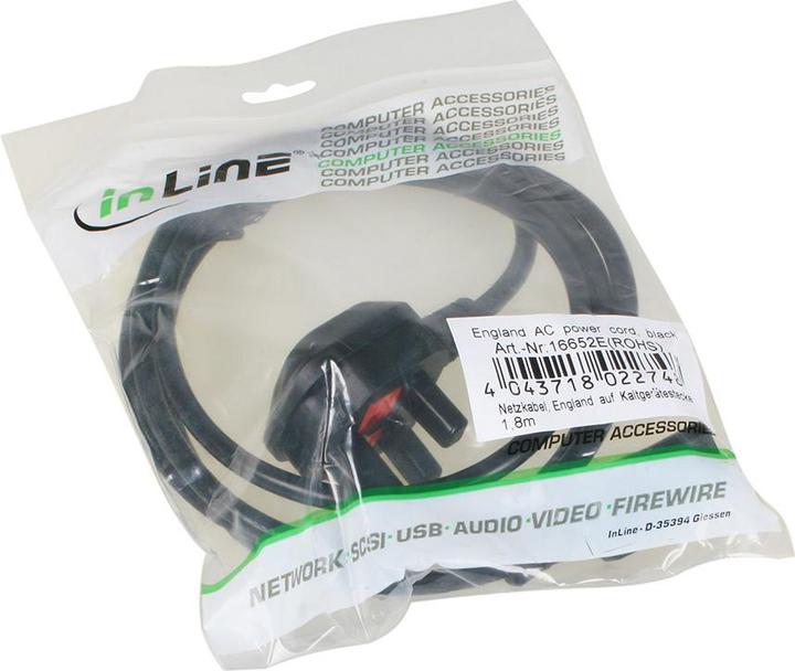 Actual product image InLine Mains plug England to cold appliance plug (1.80 m)