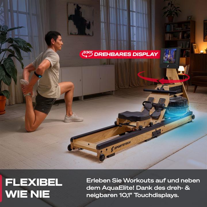 Produktbild Sportstech (A-Ware) Aqua Elite 10,1" Rudergerät Wasser für Zuhause
