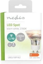 Immagine prodotto Nedis LBGU10P162 Lampada LED GU10 Spot 3 W 230 lm 2700 K Bianco caldo Numero di lampade nella confezione (GU10, 230 lm, 1x)