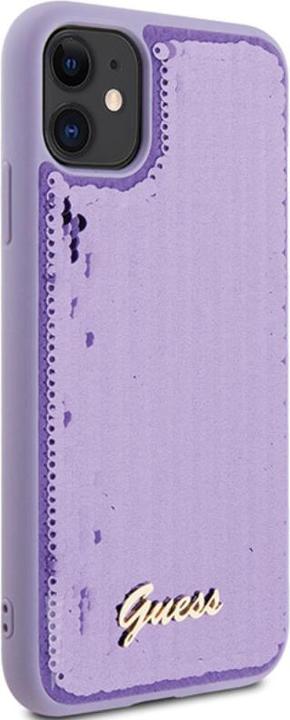 Immagine prodotto Guess GUHCN61PSFDGSU Custodia rigida per iPhone 11 / Xr 6.1" viola/viola Sequin Script Metallo (Apple iPhone 11)