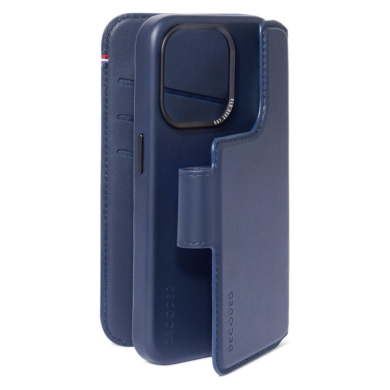 Decoded 2-in-1 Premium-Leder Series (Apple IPhone 15 Pro), Smartphone Hülle, Blau