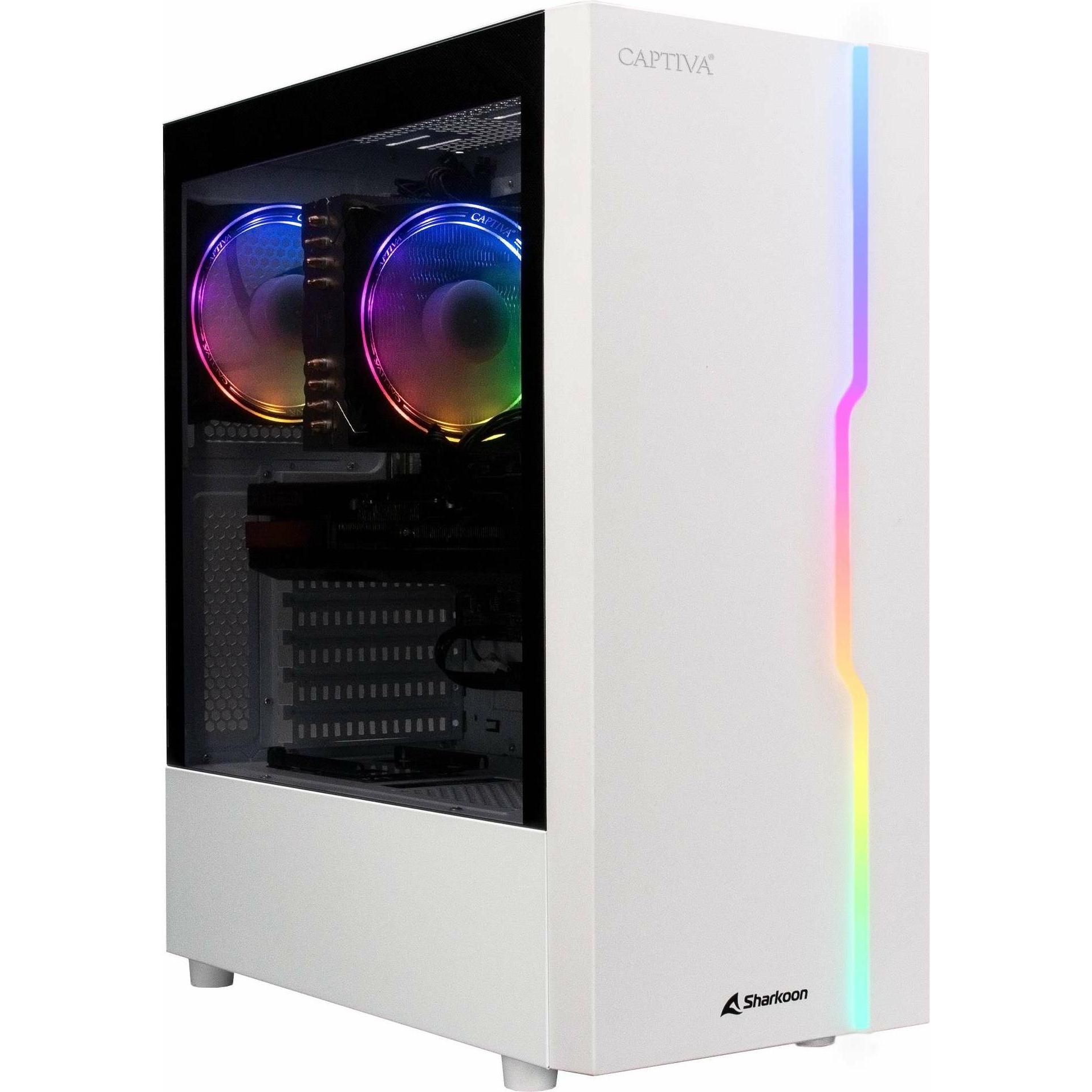 Captiva Advanced Gaming R78-310 Ryzen 7 RX 7600 (AMD Ryzen 7 5700X, 32 GB, 1000 GB, Radeon RX 7600), PC, Weiss